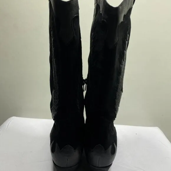 Zodiac Women’s Marlena Cowgirl Boots – Black – Size 10M – Pointed Toe –